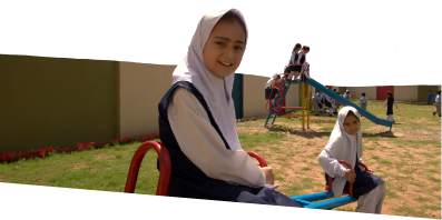 Girls playing in school playground